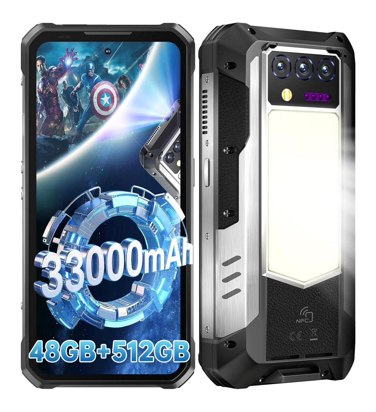Global Version Oukitel Wp100 Titan Projector Rugged Phone 16gb+512gb 33000mah 200mp Camera 6.8 Inch Android 14 Octa Core phones