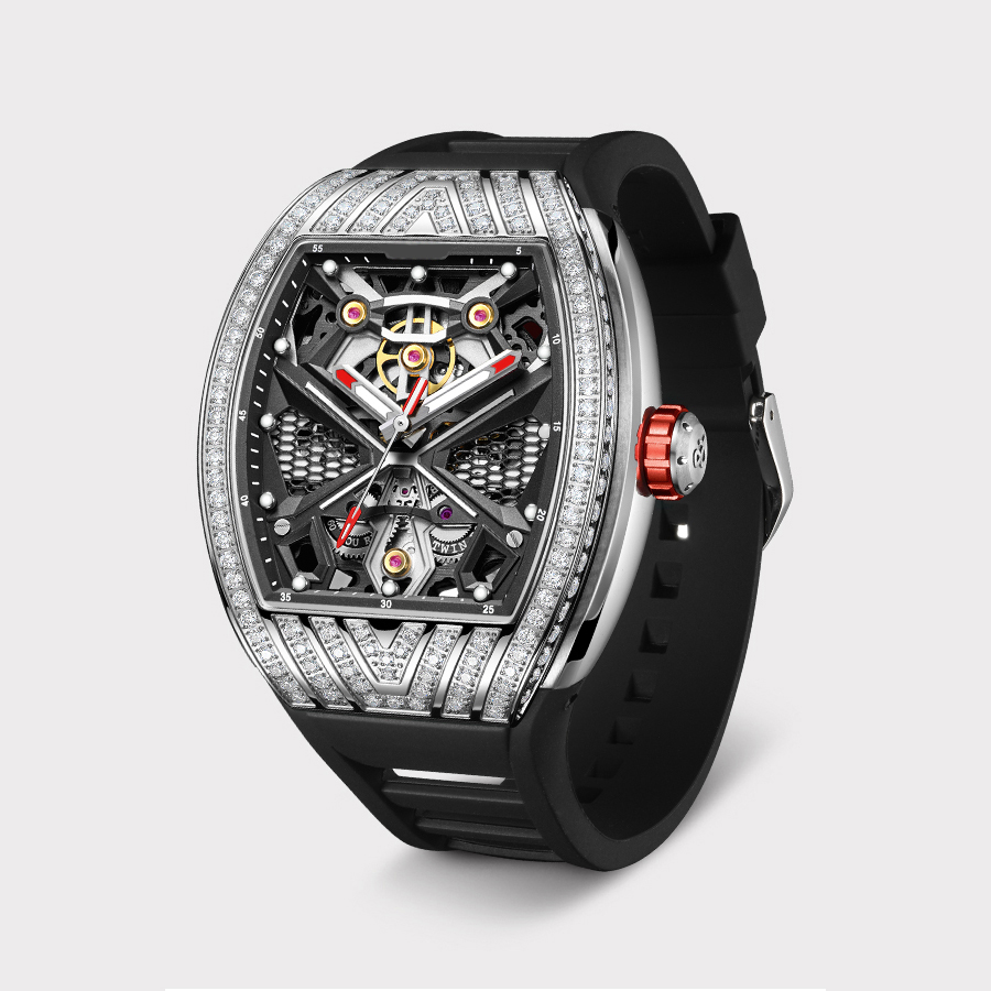 VLOVE Leisure Speed Pioneer Series Automatic Mechanical Watch Rubber Belt Luminous Men's Sports Watches